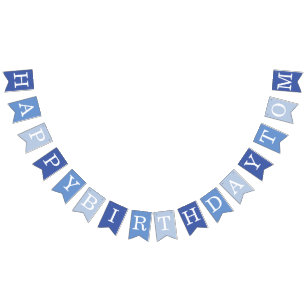 Bannière À Fanions Bleu Joyeux Anniversaire 3 Lettre Nom garçon Tom