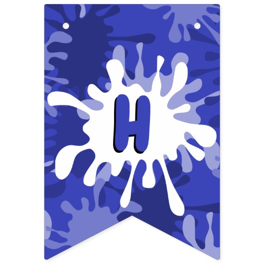 Bannière À Fanions Bleu Joyeux tableau d'anniversaire (Deuxième drapeau)