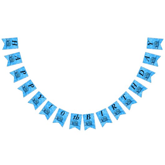 Bannière À Fanions Bleu mignon Joyeux Caricature Anniversaire Smiling (Tout)