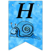 Bannière À Fanions Bleu mignon Joyeux Caricature Anniversaire Smiling (Premier drapeau)