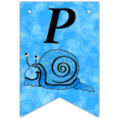 Bannière À Fanions Bleu mignon Joyeux Caricature Anniversaire Smiling (Troisième drapeau)