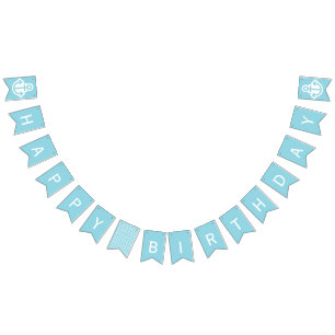 Bannière À Fanions Bleu nautique Joyeux Anniversaire Ancre Bunting