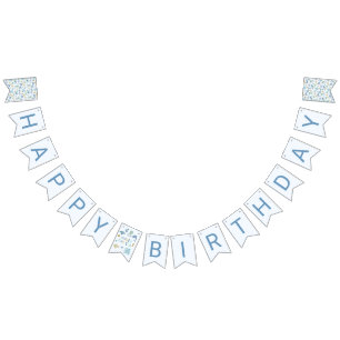 Bannière À Fanions Bleu Sous La Mer Décor Fête Anniversaire