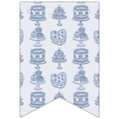 Bannière À Fanions Blue Bow Retro Coquette gâteau Coquette Anniversai (Premier drapeau)