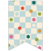 Bannière À Fanions Blue Checkerboard Merry & Bright Bunting Banner (Premier drapeau)
