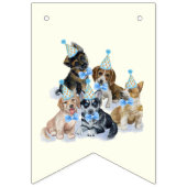 Bannière À Fanions Blue 🐶 Chien Chien Chien À Thème Anniversaire (Premier drapeau)