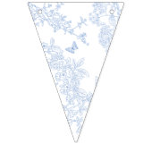 Bannière À Fanions Blue Chinoiserie Toile de Jouy Mariage Date de sau (Deuxième drapeau)