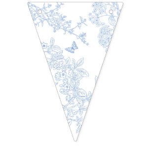 Bannière À Fanions Blue Chinoiserie Toile de Jouy Mariage Date de sau