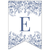 Bannière À Fanions Blue Chinoiserie Vintage Floral Baby Shower Decor (Troisième drapeau)