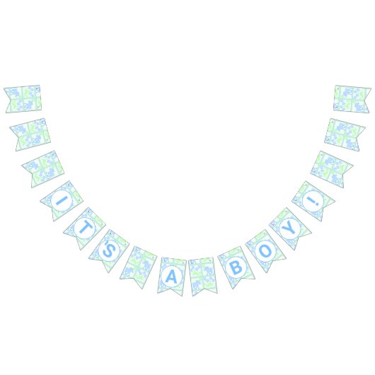 Bannière À Fanions Blue Circus mignon Motif Baby shower bébé garçon (Tout)