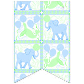 Bannière À Fanions Blue Circus mignon Motif Baby shower bébé garçon (Deuxième drapeau)