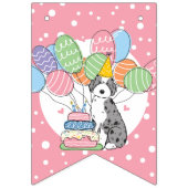 Bannière À Fanions Blue Merle Aussiedoodle Dog Joyeux fête d'annivers (Premier drapeau)