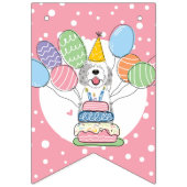 Bannière À Fanions Blue Merle Sheepadoodle Chien fête d'anniversaire (Premier drapeau)
