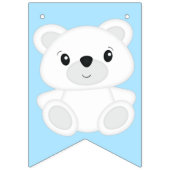 Bannière À Fanions Blue Polar Bear Anniversaire (Premier drapeau)