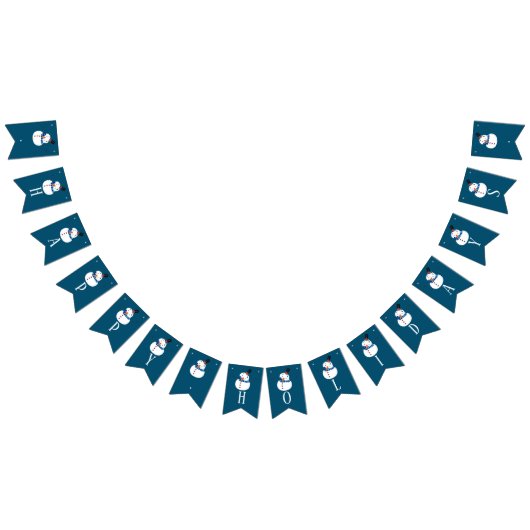 Bannière À Fanions Blue Snowman, Joyeuses Fêtes (Tout)