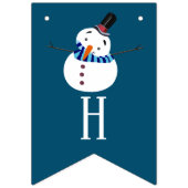 Bannière À Fanions Blue Snowman, Joyeuses Fêtes (Deuxième drapeau)