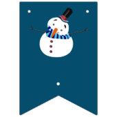 Bannière À Fanions Blue Snowman, Joyeuses Fêtes (Premier drapeau)