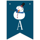 Bannière À Fanions Blue Snowman, Joyeuses Fêtes (Troisième drapeau)