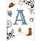 Bannière À Fanions Blue Wild West Rodeo Boy Joyeux anniversaire (Troisième drapeau)