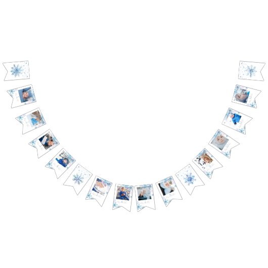 Bannière À Fanions Blue Winter Wonderland photo bunting banner (Tout)