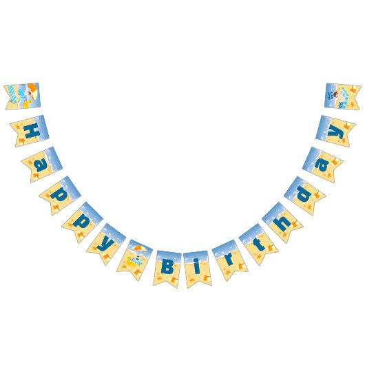 Bannière À Fanions Boboard boy beach Anniversaire (Tout)