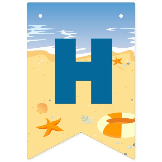 Bannière À Fanions Boboard boy beach Anniversaire (Deuxième drapeau)