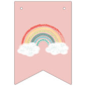 Bannière À Fanions Boho Arc-en-ciel 1er anniversaire fête Rose fille (Premier drapeau)