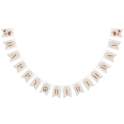 Bannière À Fanions Boho Daisy Floral Joyeux Birthday Bunting Signal (Tout)