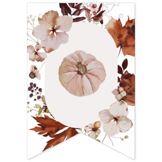 Bannière À Fanions Boho fall Bonjour citrouille (Premier drapeau)