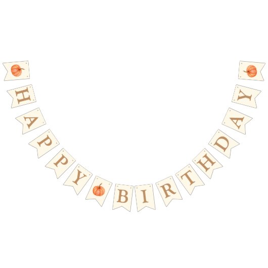 Bannière À Fanions Boho Fall Citrouille Joyeux anniversaire (Tout)