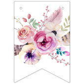 Bannière À Fanions Boho Floral Joyeux anniversaire (Premier drapeau)