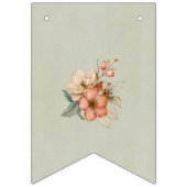 Bannière À Fanions Boho Floral sur Baby shower bleu texturé (Troisième drapeau)