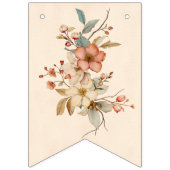 Bannière À Fanions Boho Floral sur Baby shower d'ivoire texturé (Premier drapeau)