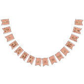 Bannière À Fanions Boho Floral sur Baby shower rose texturé (Tout)