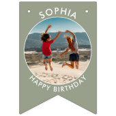 Bannière À Fanions Boho Moderne Boho Coupe d'anniversaire personnalis (Troisième drapeau)