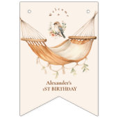 Bannière À Fanions Boho One Happy Camper 1ère fête d'anniversaire (Premier drapeau)