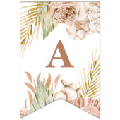 Bannière À Fanions Boho Pampas Fleurs Séchées Tropicales (Deuxième drapeau)