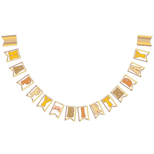 Bannière À Fanions Boho Rainbow Woodland Fox Retro Joyeux anniversair (Tout)