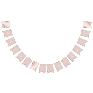 Bannière À Fanions Boho Rose Daisy Joyeux Anniversaire Floral