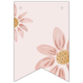 Bannière À Fanions Boho Rose Daisy Joyeux Anniversaire Floral (Premier drapeau)