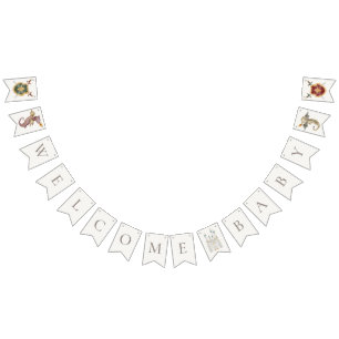 Bannière À Fanions Boho Storybook Dragon Baby shower Bienvenue