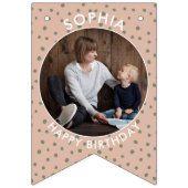 Bannière À Fanions Boho vert moderne Couture d'anniversaire personnal (Deuxième drapeau)