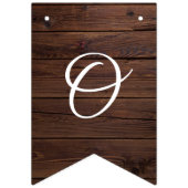 Bannière À Fanions Bois rustique Bourgogne Floral Lumières Mariage (Troisième drapeau)