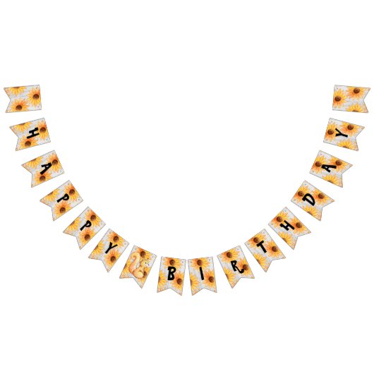 Bannière À Fanions Bois rustique Texté Automne Bunthday Bund (Tout)