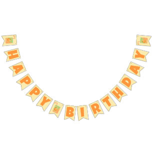 Bannière À Fanions Boîte à jus d'orange Joyeux anniversaire