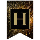 Bannière À Fanions Bon Nouvel An Festive Golden Fireworks (Deuxième drapeau)