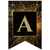 Bannière À Fanions Bon Nouvel An Festive Golden Fireworks (Troisième drapeau)