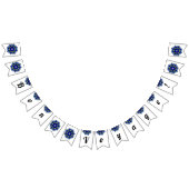 Bannière À Fanions Bon voyage ! Mandala en bleu foncé (Tout)