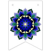 Bannière À Fanions Bon voyage ! Mandala en bleu foncé (Premier drapeau)