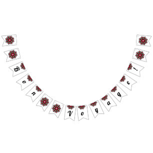Bannière À Fanions Bon voyage ! Mandala en rose profond